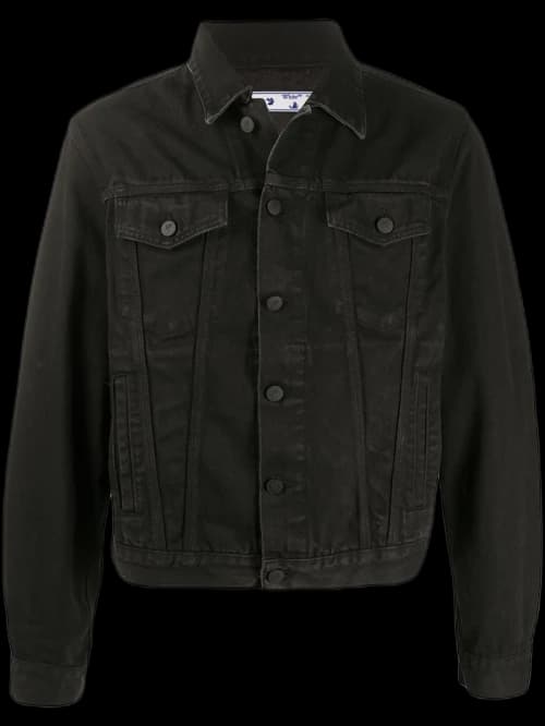 OFF-WHITE Agreement Logo Denim Jacket Black/Dark Grey