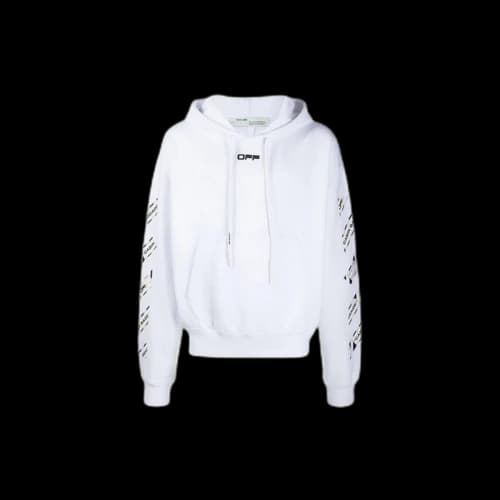 Off-White Off White Airport Tape Arrows Diag Hoodie White (2020)