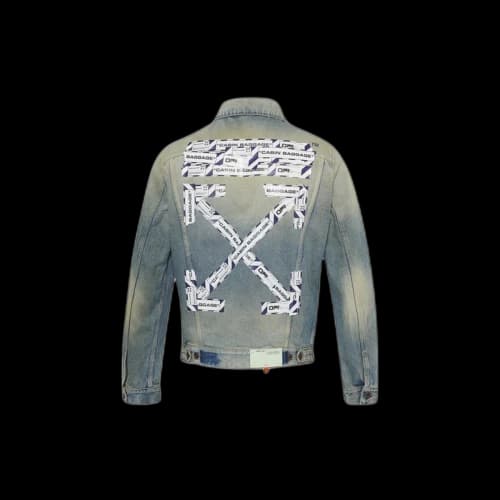 Off-White Off White Airport Tape Denim Jacket Vintage Wash Multicolor (2020)