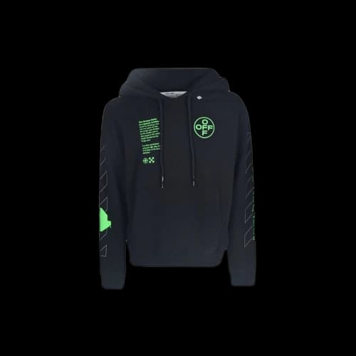 Off-White Off White Arch Shapes Incompiuto Hoodie Black Brialliant Green (2020)