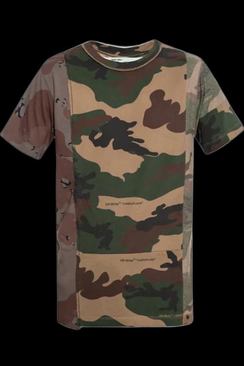 OFF-WHITE Arrow Logo Spliced Tee Multi Camo