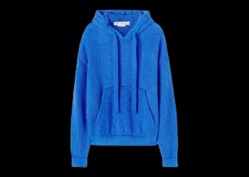 OFF-WHITE Arrow Mohair Skate Knit Hoodie Light Blue