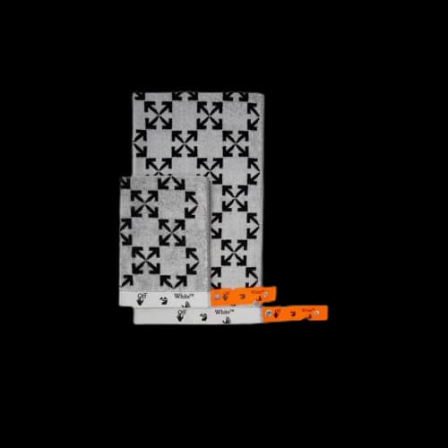 Off-White Off White Arrow Pattern Towel Set White Black (2020)