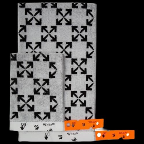 OFF-WHITE Arrow Pattern Towel Set White/Black