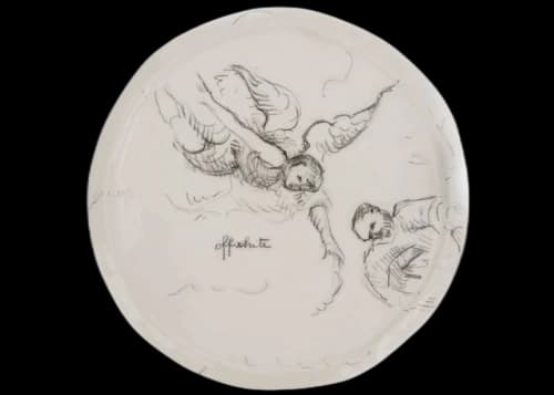 OFF-WHITE Art Print Ceramic Plate White