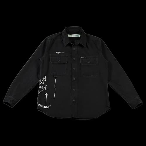 OFF-WHITE Basquiat Denim Shirt Black/White