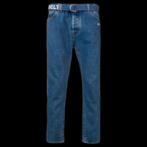 OFF-WHITE Belted Skinny Denim Jeans Blue