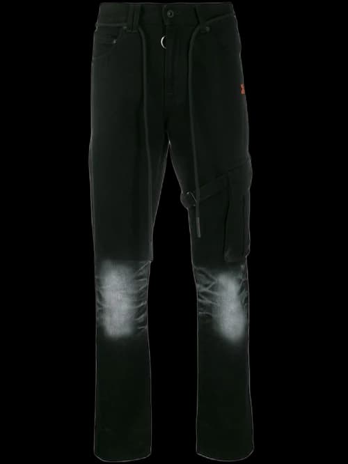 OFF-WHITE Blench Denim Jeans Black