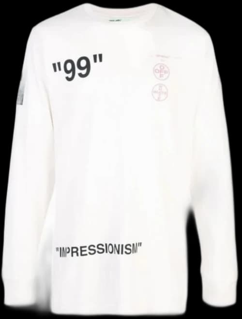 OFF-WHITE Boat Graphic Print L/S T-Shirt White/Multicolor