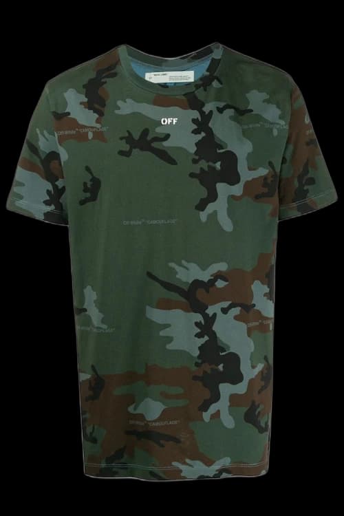 OFF-WHITE Camouflage Incompiuto T-Shirt Green/White
