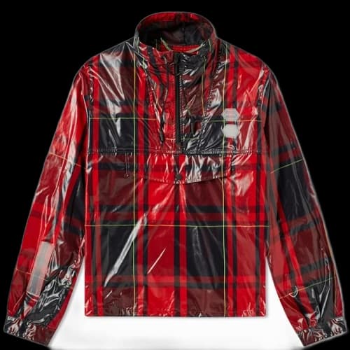 OFF-WHITE Checked Half Zip Anorak Red/Black/Green