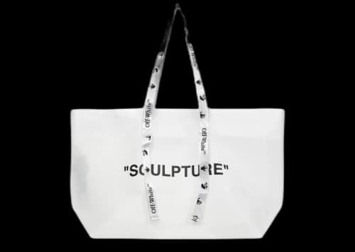 OFF-WHITE Commercial Tote Bag "SCULPTURE" Large White
