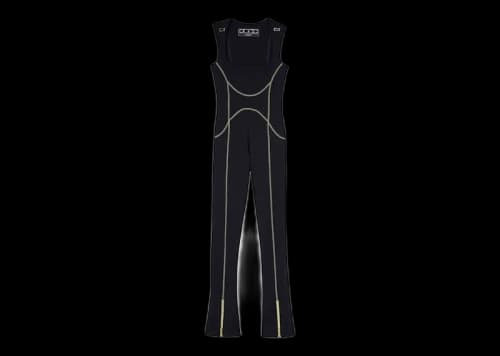 OFF-WHITE Contrast Stitch S/L Jumpsuit Black/White