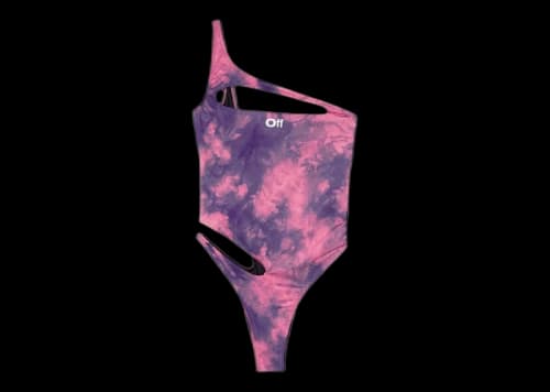 OFF-WHITE Cut-Out Tie-Dye Swimsuit Tie Dye Pink/Blue
