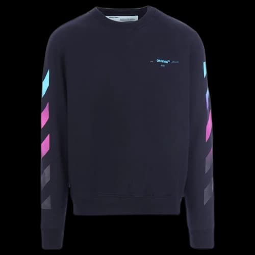 OFF-WHITE Diag Gradient Crewneck Sweatshirt Black/Multicolor
