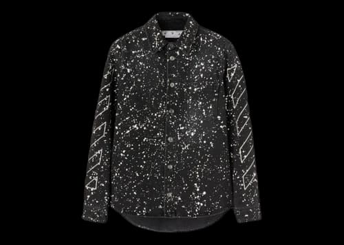 OFF-WHITE Diag Outl Paint Denim Shirt Black/White