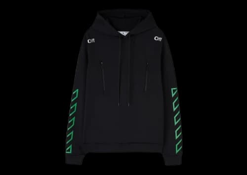 OFF-WHITE Diag Outl Pocket Hoodie Black/Green