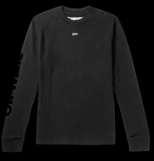 OFF-WHITE Diag Skulls Graphic Logo Print L/S T-Shirt Black/White/Blue