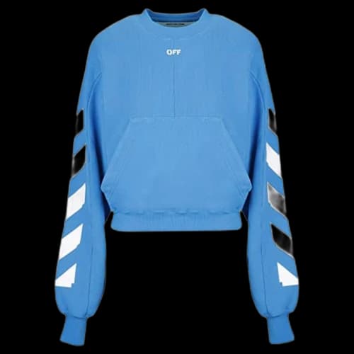 OFF-WHITE Diag Sleeve Sweatshirt Light Blue/White