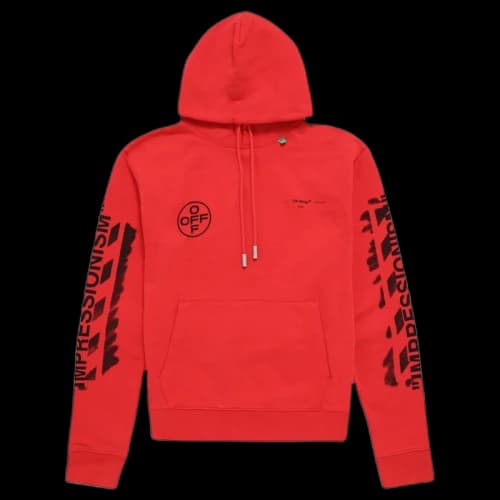 OFF-WHITE Diag Stencil Hoodie Red/Black