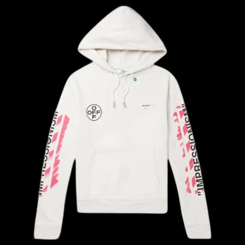 OFF-WHITE Diag Stencil Hoodie White/Red/Black