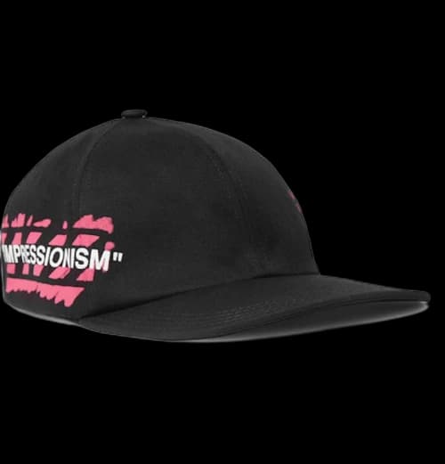 OFF-WHITE Diag Stencil Print Baseball Hat Black/Pink