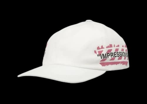 OFF-WHITE Diag Stencil Print Baseball Hat White/Pink