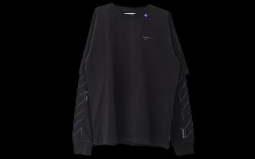 OFF-WHITE Diag Unfinished T-Shirt Black/Silver