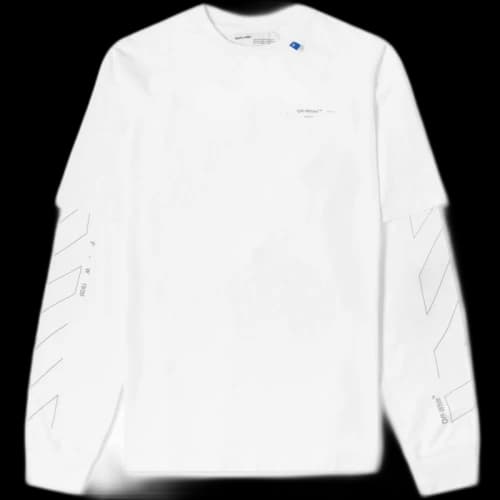 OFF-WHITE Diag Unfinished T-Shirt White/Silver