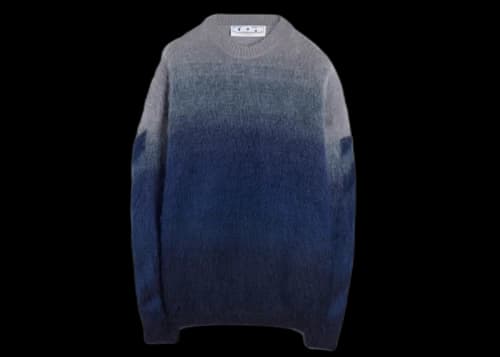 OFF-WHITE Diagonal Brushed Sweater Blue