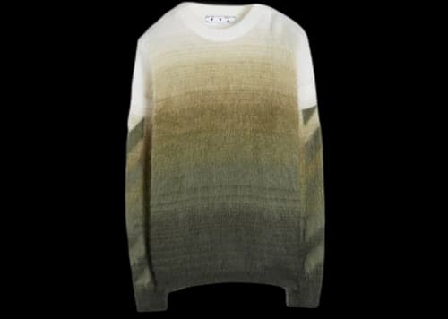 OFF-WHITE Diagonal Brushed Sweater Green