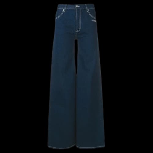 OFF-WHITE Flared Wide Leg Denim Jeans Blue