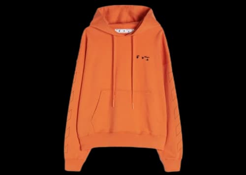 OFF-WHITE Diagonals Logo Hoodie Orange