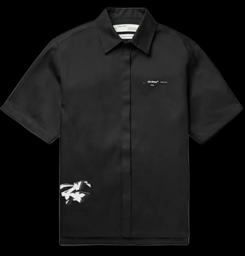 OFF-WHITE Dondi White Print Twill Shirt Black/White/Red
