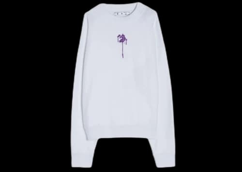 OFF-WHITE Dripped Logo Sweatshirt White/Purple