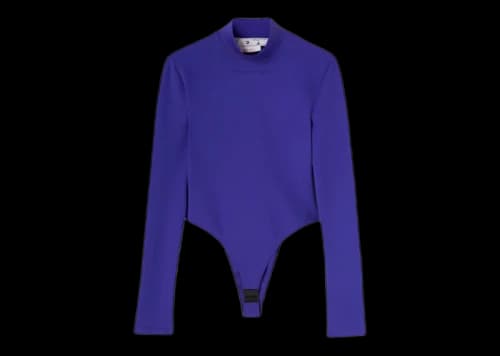 OFF-WHITE Embroidered-Logo High-Neck Top Purple