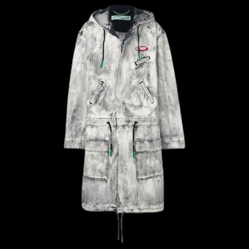 OFF-WHITE Exagerated Parka Jacket Bleached Black