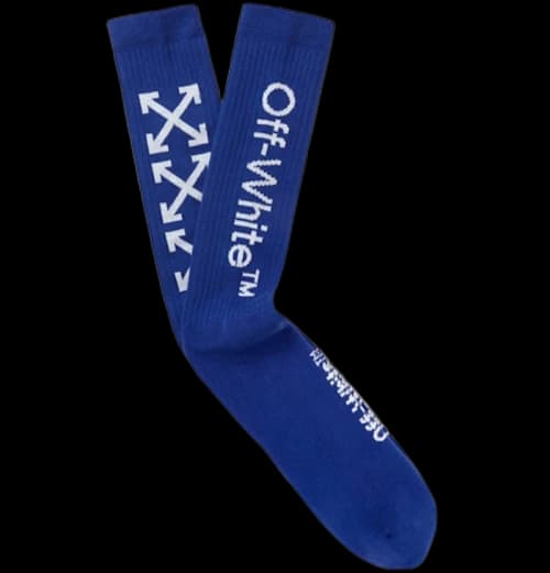 OFF-WHITE Glittered Logo Intarsia Stretch Socks (SS19) Blue/White