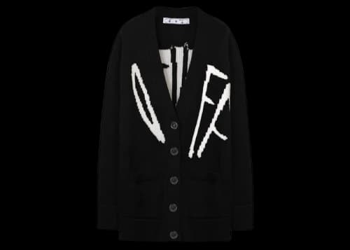 OFF-WHITE Graffiti V-Neck Cardigan Black