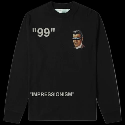 OFF-WHITE Green Man' Graphic Print L/S T-Shirt Black/Multicolor