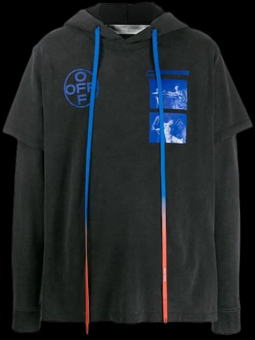 OFF-WHITE Hardcore Caravaggio Hooded T-Shirt Black/Blue