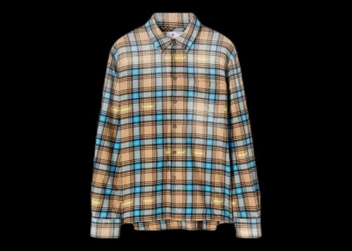 OFF-WHITE Helvet Patt Checkflan Ska Shirt Blue/Beige