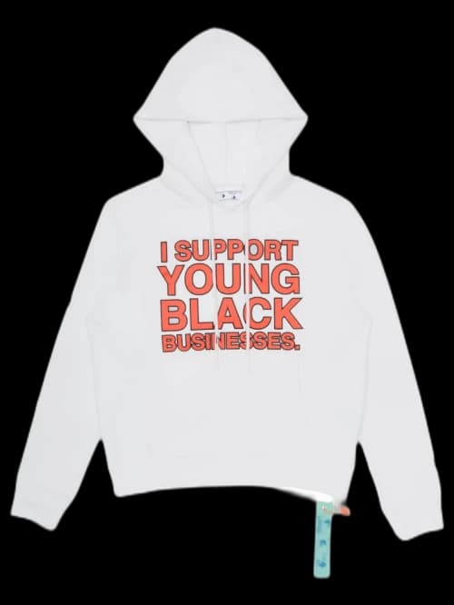 OFF-WHITE "I Support Young Black Business." ISYBB Hoodie White