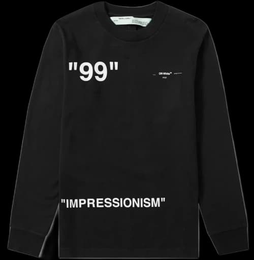 OFF-WHITE Ice man Graphic Print L/S T-Shirt Black/Multicolor
