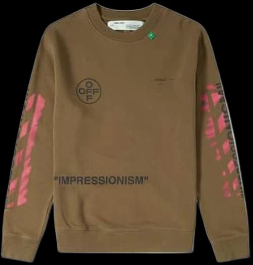 OFF-WHITE Impressionism' Diag Stencil Sweatshirt Army Green/Pink/Black