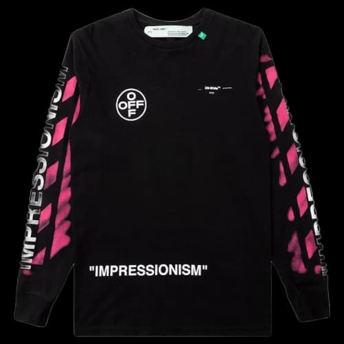 OFF-WHITE Impressionism' Diag Stencil Sweatshirt Black/Pink/White