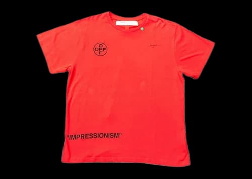 OFF-WHITE Impressionism Diagonal Stencil Tee Red