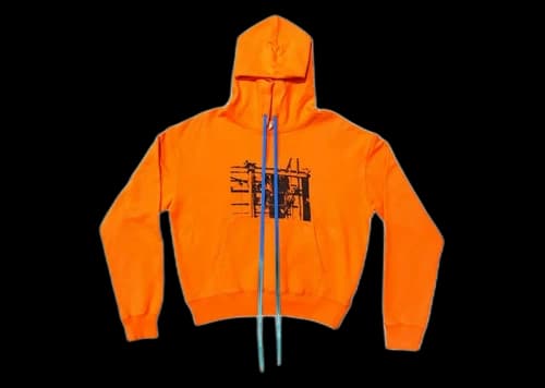 OFF-WHITE Industrial Logo Hoodie Orange