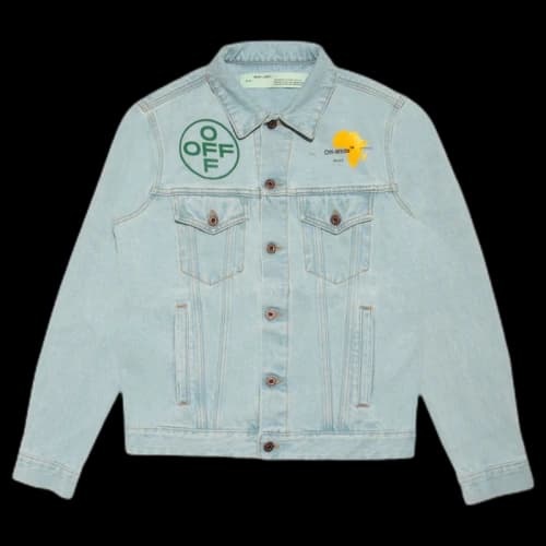 OFF-WHITE Johannesburg Africa Denim Jacket Blue/Yellow/Green