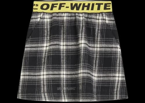 OFF-WHITE Kids Logo Mini Skirt Black/White/Yellow